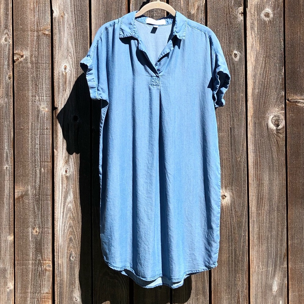 Thread & Supply blue shirtdress sheath size small